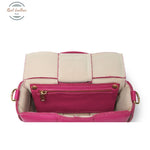 Genuine Leather Fuchsia Weaved Bag With Strap Shoulder