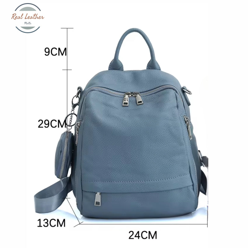 Genuine Leather Ladies Casual Backpack With Shoulder Strap Backpacks