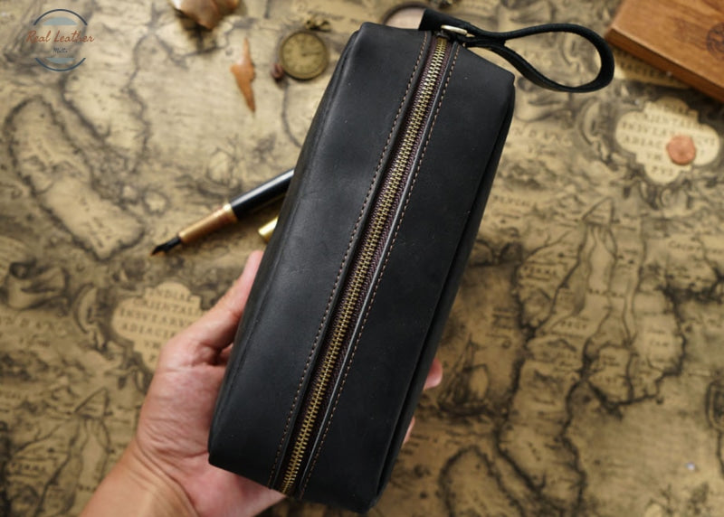 Genuine Leather Large Capacity Pencil Organizer Pen & Cases