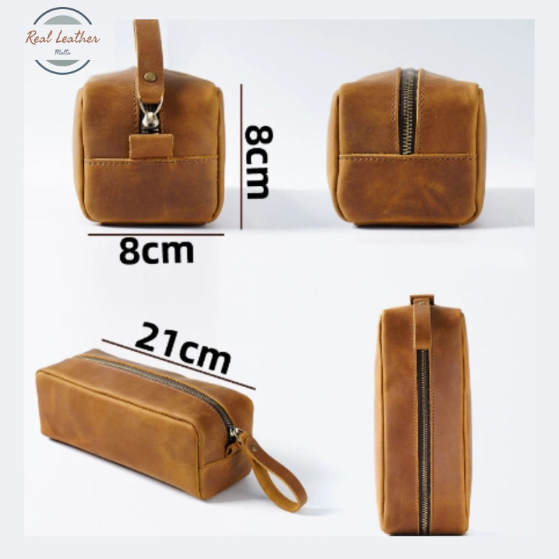 Genuine Leather Large Capacity Pencil Organizer Pen & Cases