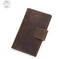 Genuine Leather Long Wallet and Passport Holder Coffee Wallets & Money Clips
