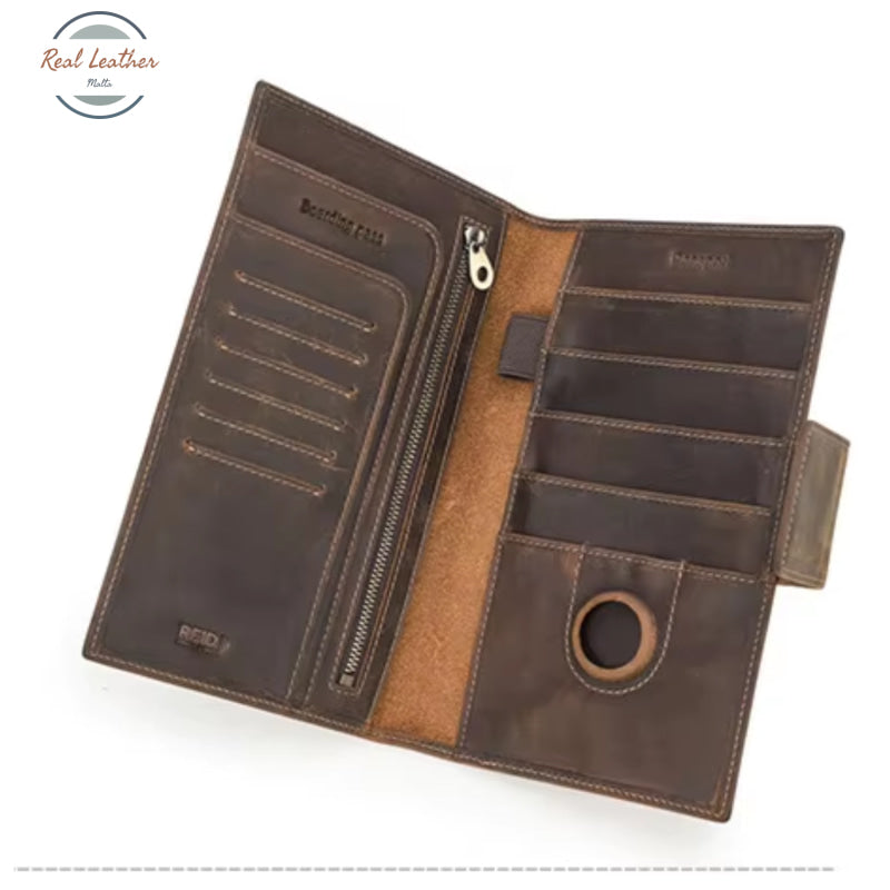 Genuine Leather Long Wallet and Passport Holder Wallets & Money Clips