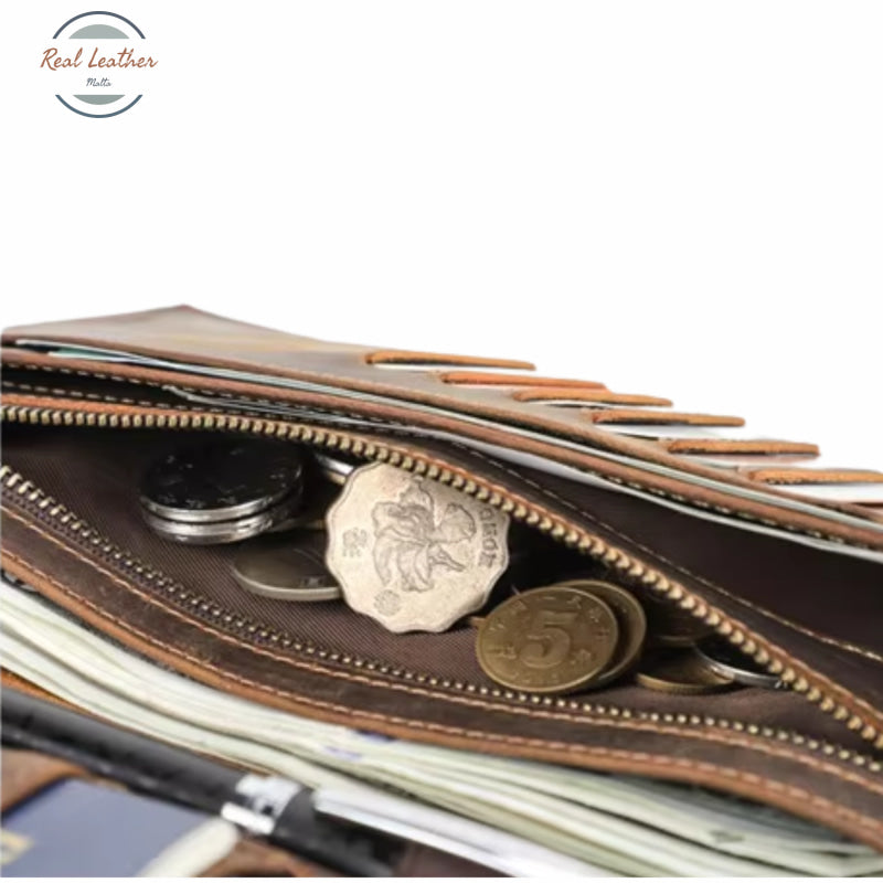 Genuine Leather Long Wallet and Passport Holder Wallets & Money Clips