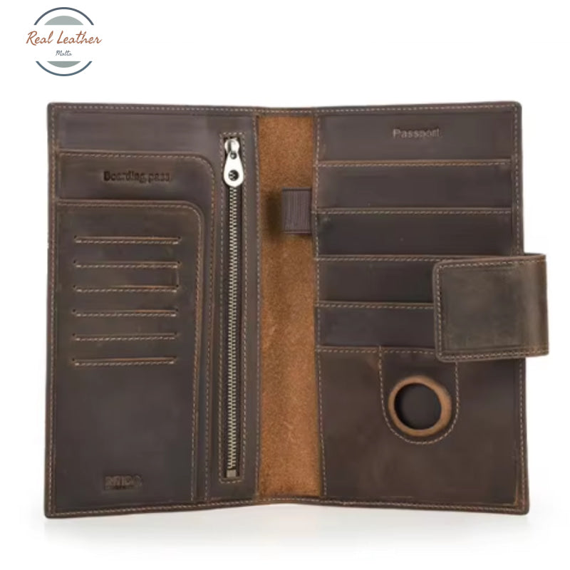 Genuine Leather Long Wallet and Passport Holder Wallets & Money Clips