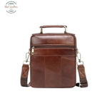 Genuine Leather Men Shoulder Bag Casual Crossbody Messenger Briefcase for iPad and Phone Coffee Bags