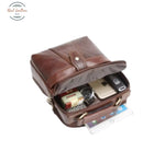 Genuine Leather Men Shoulder Bag Casual Crossbody Messenger Briefcase for iPad and Phone Coffee Bags
