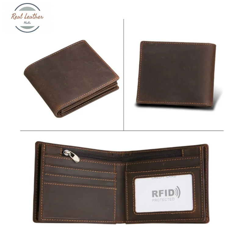 Genuine Leather Mens Short Wallet Wallets