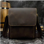 Genuine Leather Men’s Vintage Satchel Sling Bag Dark Brown Messenger Bags