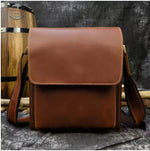 Genuine Leather Men’s Vintage Satchel Sling Bag Light Brown Messenger Bags