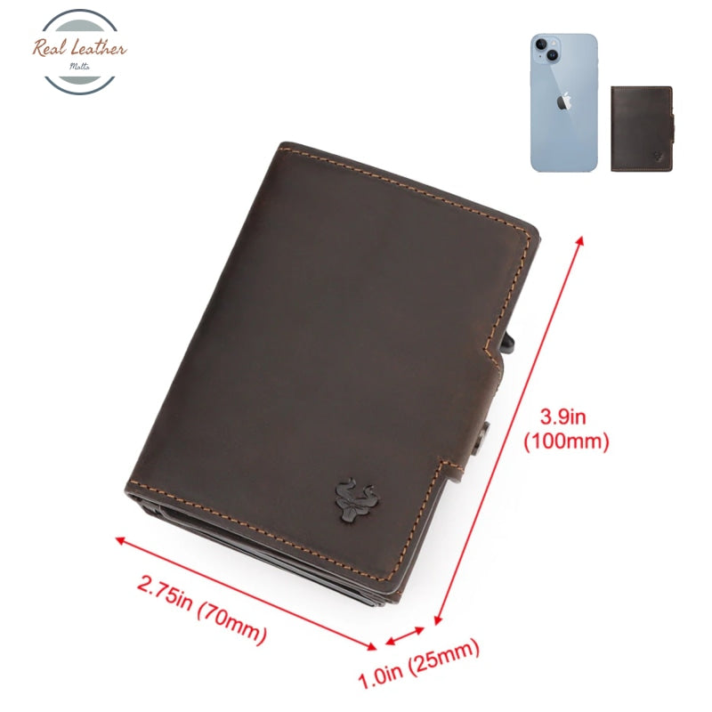 Genuine Leather Mens Wallets With Card Ejector