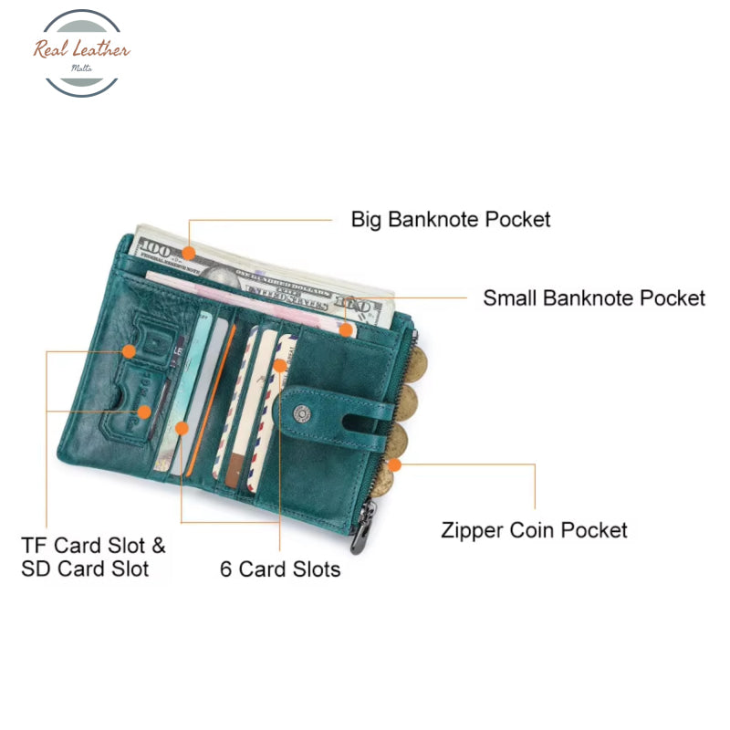 Genuine Leather Multifunction Short Wallet Wallet