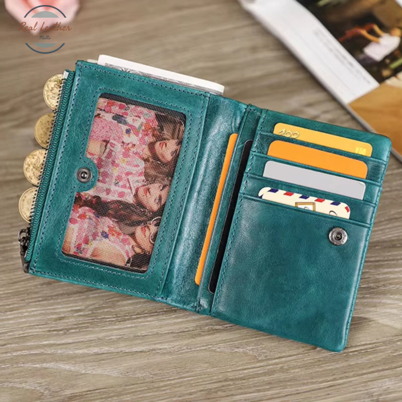 Genuine Leather Multifunction Short Wallet Wallet