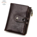 Genuine Leather Multifunction Short Wallet Coffee Wallet