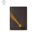 Genuine Leather Passport Holder with Personalization Dark Coffee