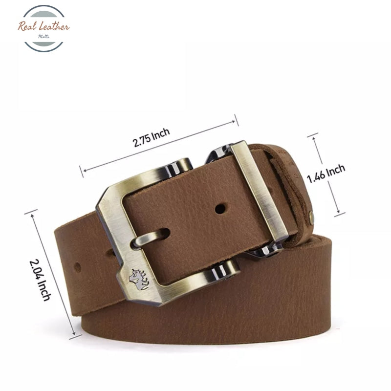 Genuine Leather Pin Buckle Waistband Belt For Men