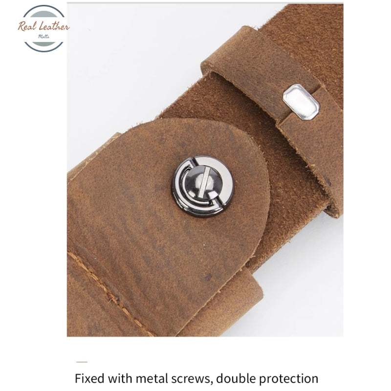Genuine Leather Pin Buckle Waistband Belt For Men
