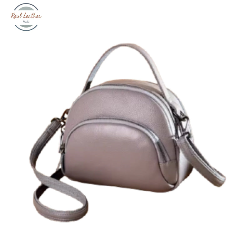 Genuine Leather Soft Cowhide Messenger Bag Gray Messenger Bag