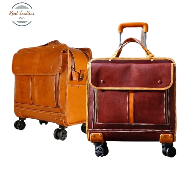 Genuine Leather Universal Trolley Luggage & Bags