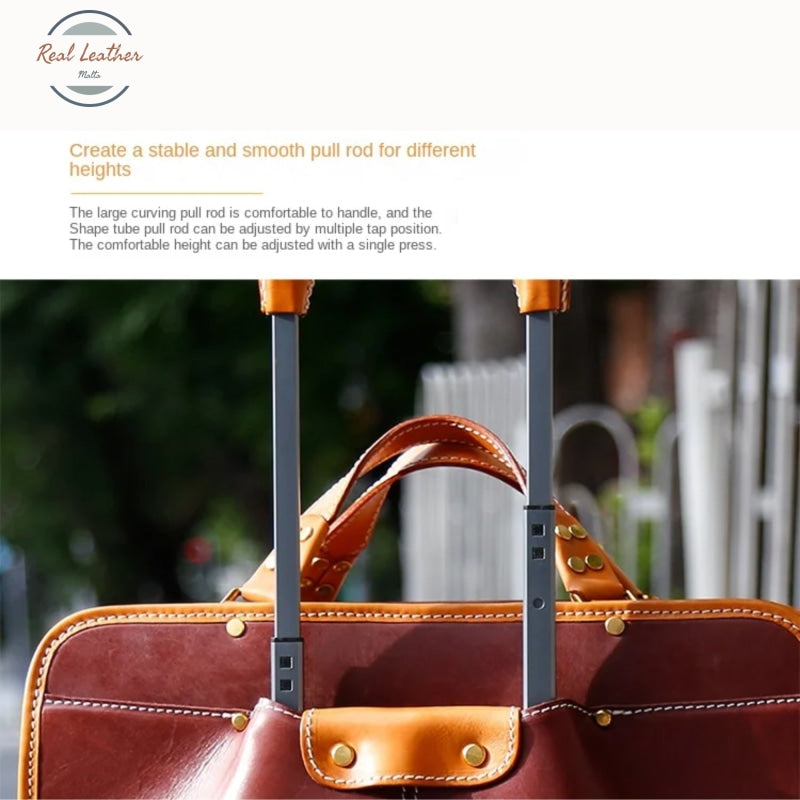 Genuine Leather Universal Trolley Luggage & Bags
