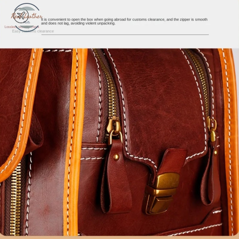 Genuine Leather Universal Trolley Luggage & Bags