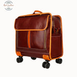 Genuine Leather Universal Trolley Red Brown Luggage & Bags