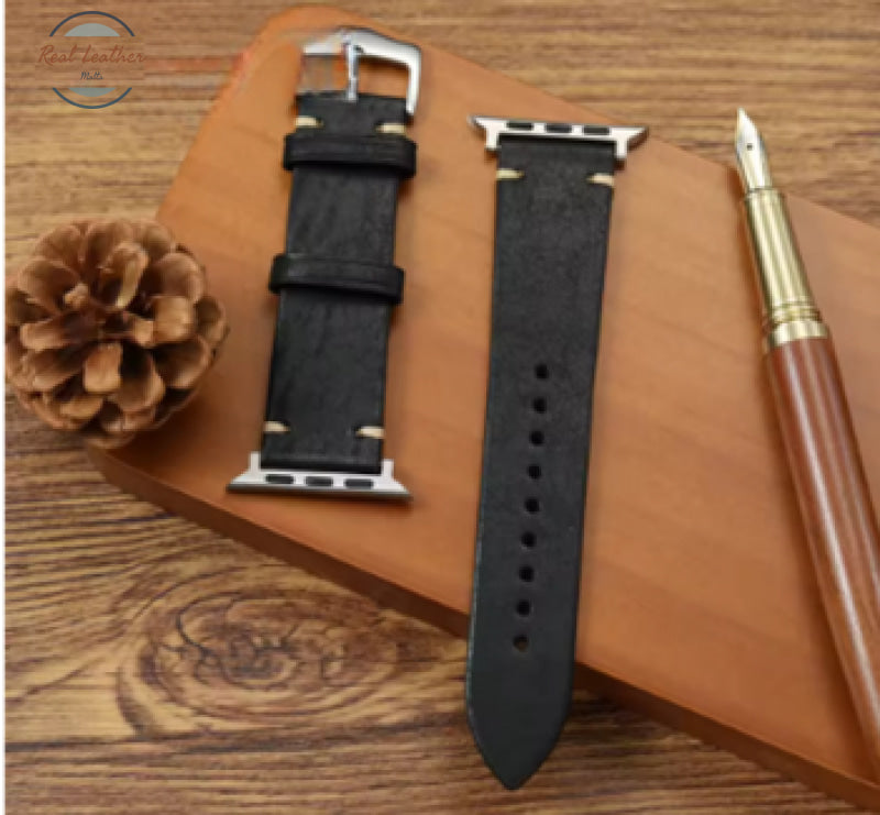 Genuine Leather Watch Straps for Apple Watch (Series 1–10)