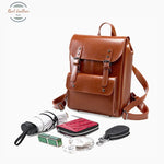 Genuine Leather Women’s Preppy Style Backpack Backpacks