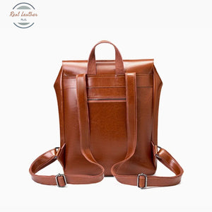 Genuine Leather Women’s Preppy Style Backpack Backpacks