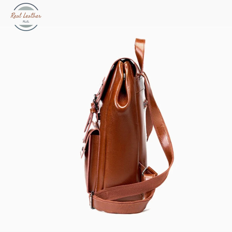 Genuine Leather Women’s Preppy Style Backpack Backpacks