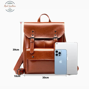 Genuine Leather Women’s Preppy Style Backpack Backpacks