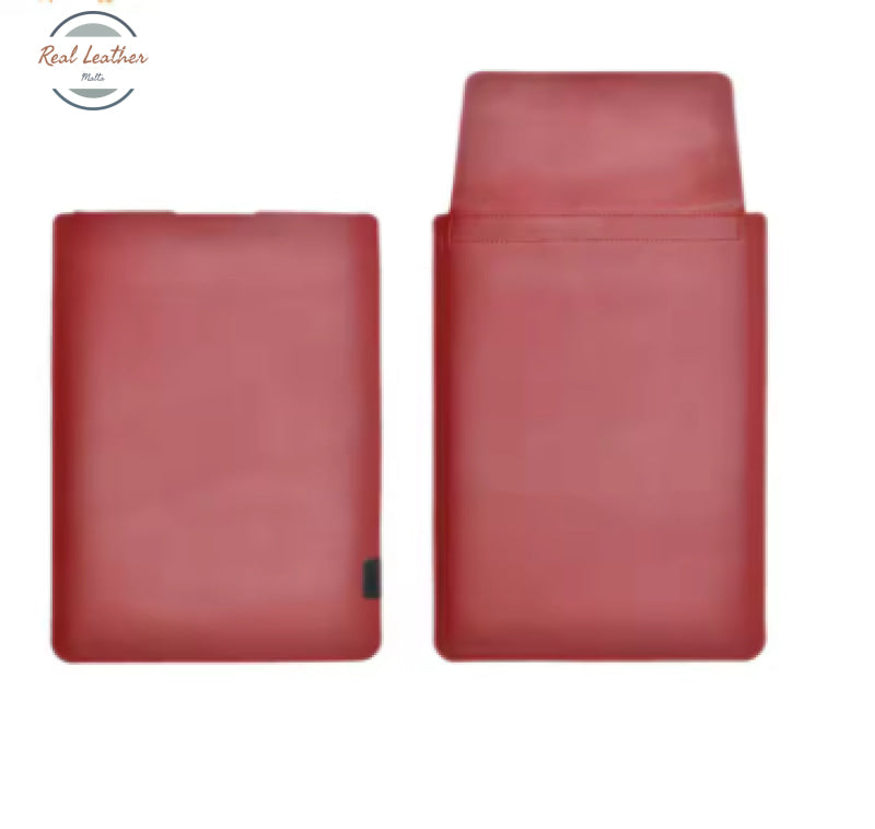 Genuine Ultra-Thin Super Slim Leather Sleeve Pouch Cover for MacBook Pro and Air 13 15 16 Inch M1 MacBook Pro 14 Red