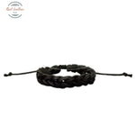 Genuine Woven Leather Cuff Bracelet Black / 17cm-24cm bracelets