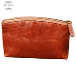 Italian leather beauty case Brown Cosmetic bag