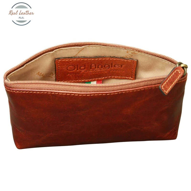 Italian leather beauty case Brown Cosmetic bag
