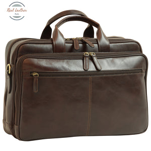 Italian Leather Briefcase Dark Brown Briefcase
