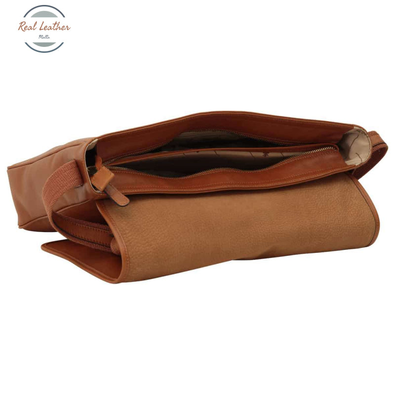 Large leather bag with magnetic closure Messenger Bag