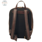 Leather backpack with exterior zip pockets Backpack