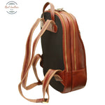 Leather backpack with exterior zip pockets Backpack