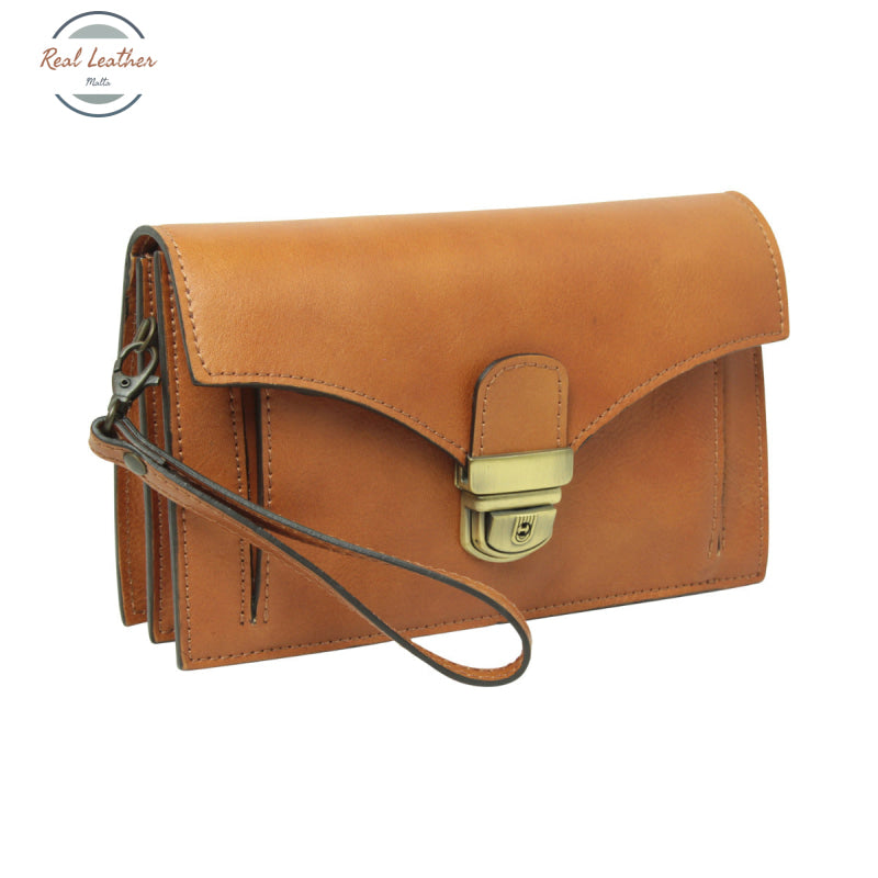 Leather clutch Brown Colonial Hand Bag