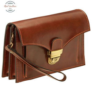 Leather clutch Brown Hand Bag