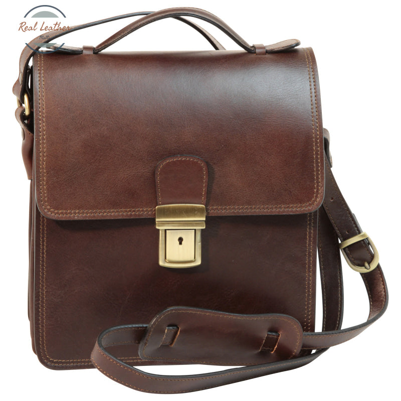 Leather Cross Body Satchel Bag Dark Brown Satchel Bag