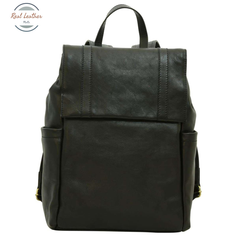 Leather laptop backpack Black Backpack