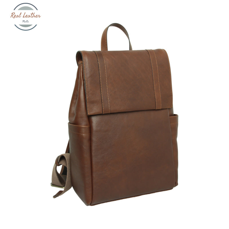 Leather laptop backpack Chestnut Backpack