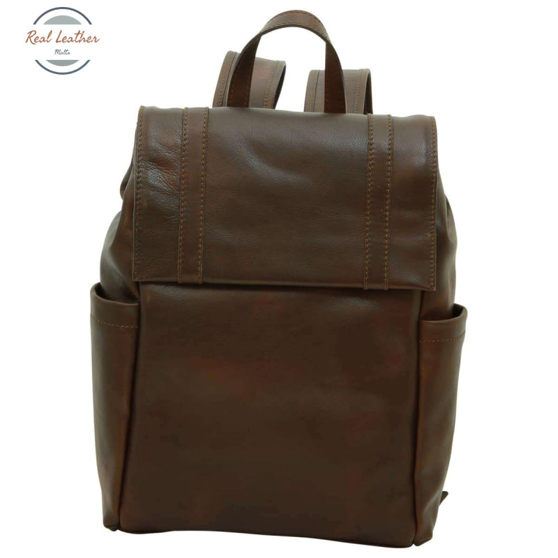 Leather laptop backpack Dark Brown Backpack