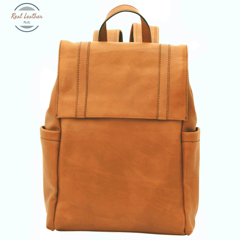 Leather laptop backpack Gold Backpack