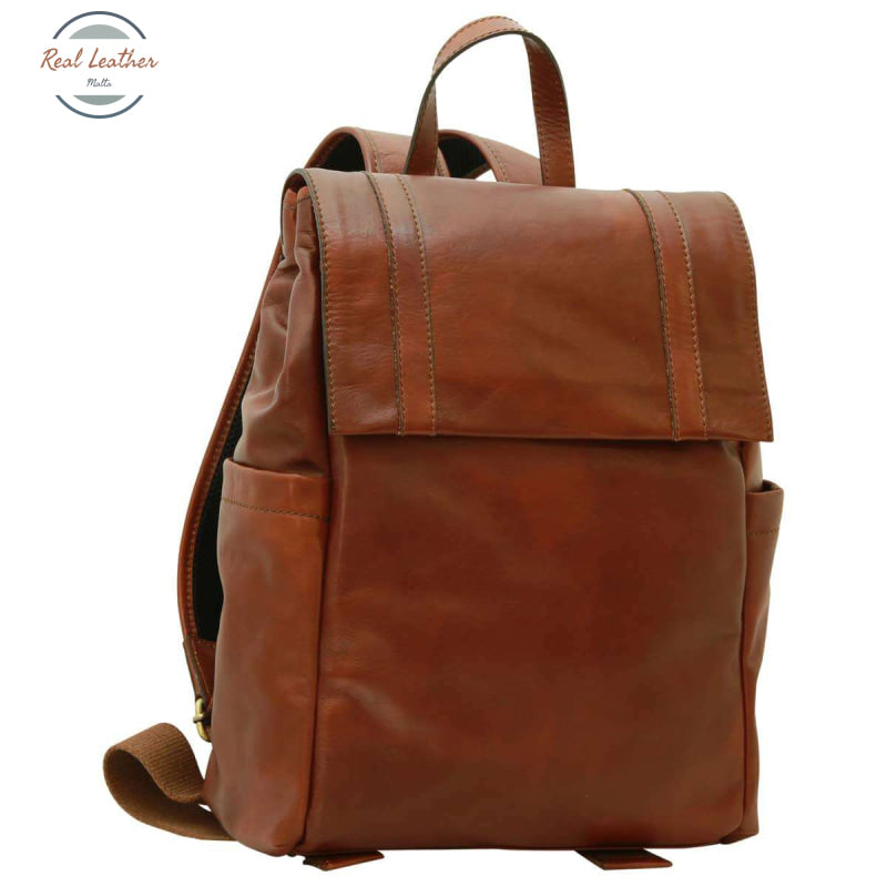 Leather laptop backpack Mahogany Backpack