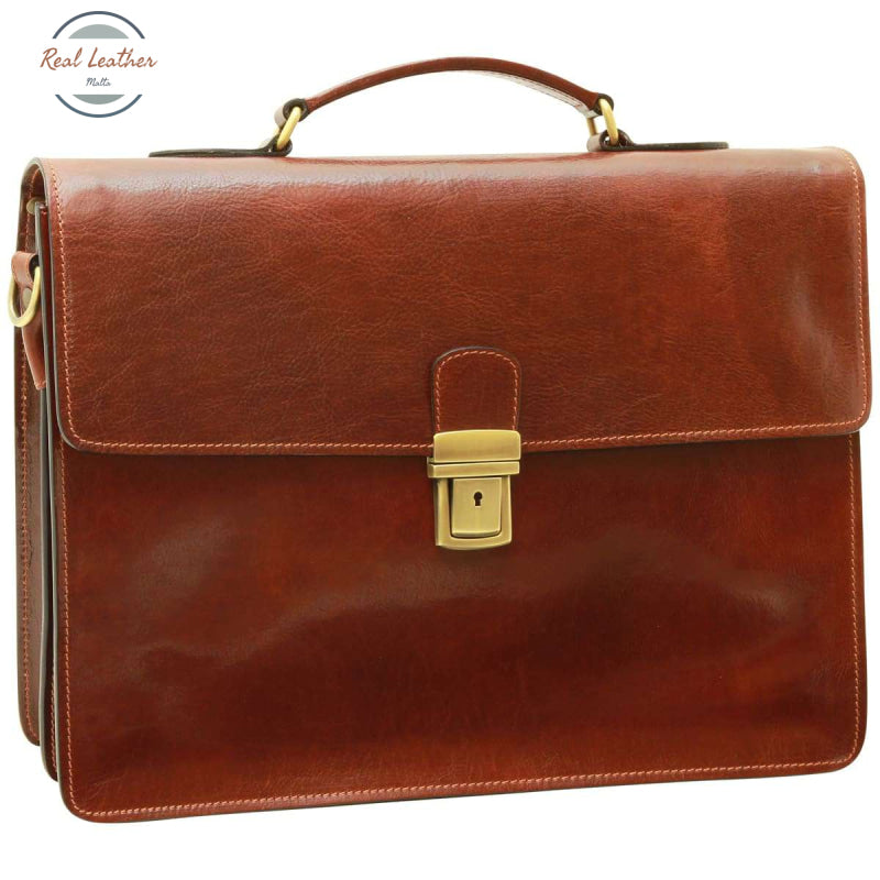 Leather Laptop Briefcase Brown Briefcases