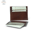 LUSSO Full Grain Leather Credit Card Holder with RFID Brown credit card holder