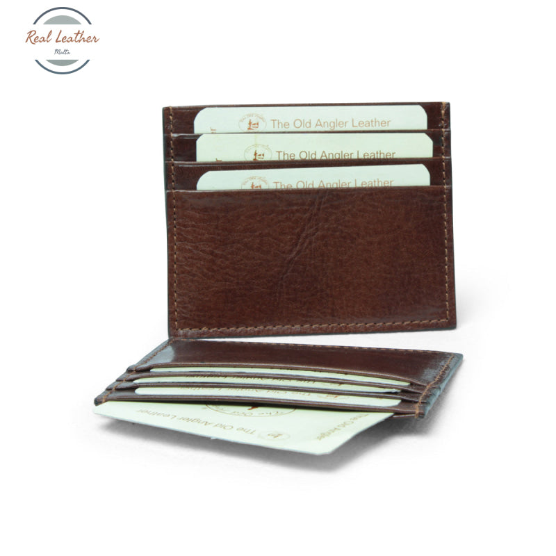 LUSSO Full Grain Leather Credit Card Holder with RFID Brown credit card holder