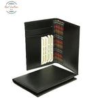 LUSSO Full Grain Leather Passport Holder with Card Slots Black Passport Cover